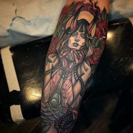 Tattoos - Al Perez - The Demon Lady With A Heart - 141450